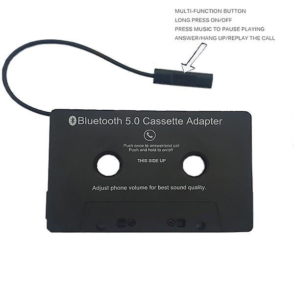 Bilstereo Bluetooth Kassettspiller Kassettspiller Bluetooth 5.0 Kassett Aux Adapter Svart