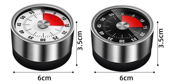 60 minutters alarm høj vækkeur madlavningstimer magnetisk ur rustfrit stål visuel timer køkken rund mekanisk timer white