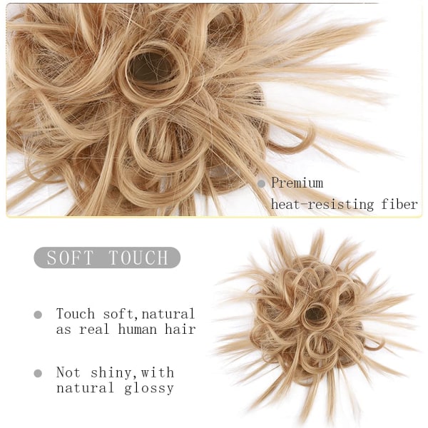 Bun Hairpiece Hair Extension Hestehale med elastisk gummibånd Updo Hestehale Hairpiece Syntetisk hårforlengelse Scrunchies Hestehale (askeblond)