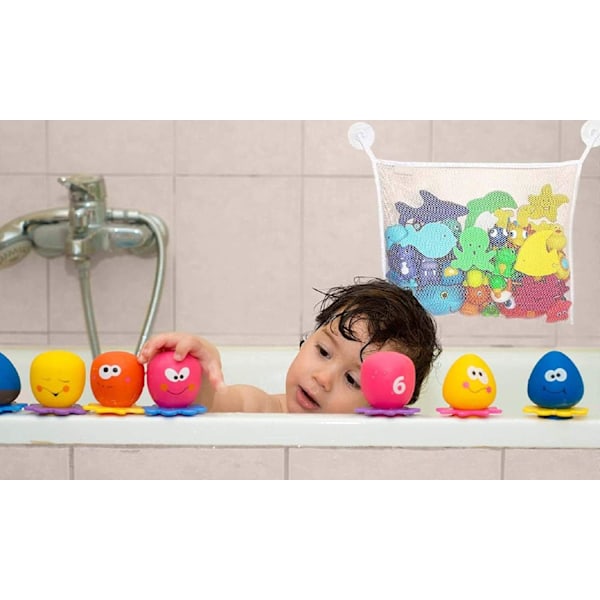 Badleksaksförvaringsväska Baby Toy Rack Lämplig för badkar Snabbtorkande nätväska