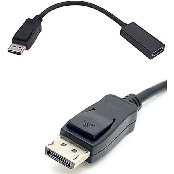 DisplayPort til HDMI-adapter 4K 30HZ, Cableader gullbelagt displayport hann til HDMI hunn-konverterer med lyd