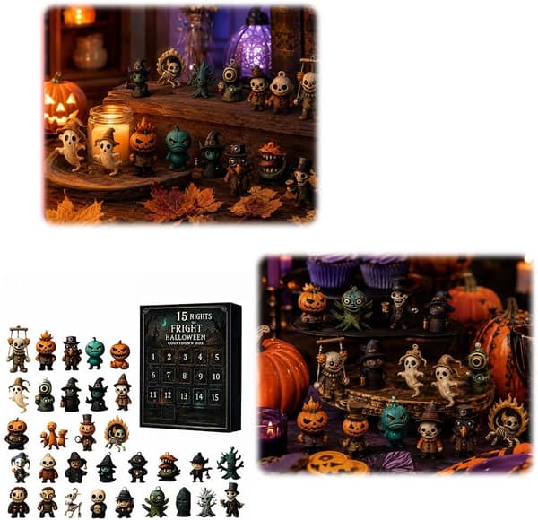 Halloween Nedtællingskalender Blind Boks 15 Nætter Julekalender Mini Figurer 15