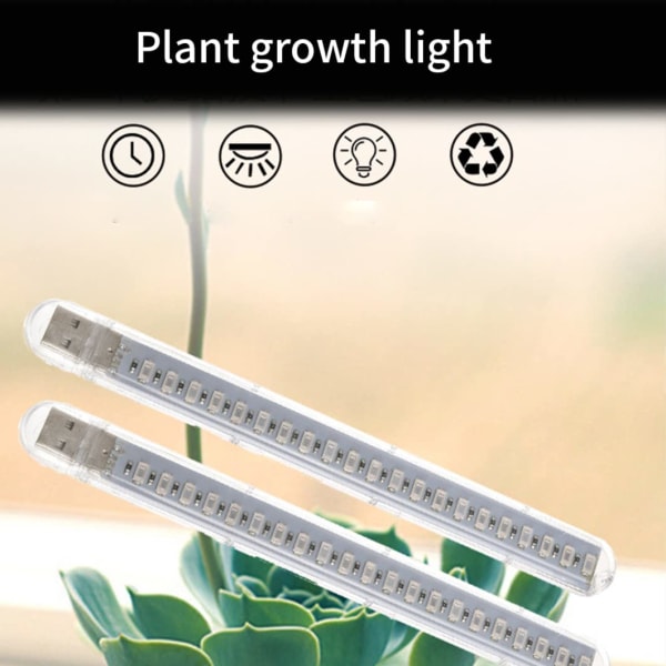 LED Plant Light Suckulent odlingslampa med USB flexibelt rör för hemträdgård Hydroponics Växthuslampor Växtljusarmaturer（Plugg ingår ej）
