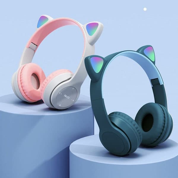 e Kat Ear Bluetooth-kompatibelt headset med LED trådløst headset{hw}{FY} Lilla Purple