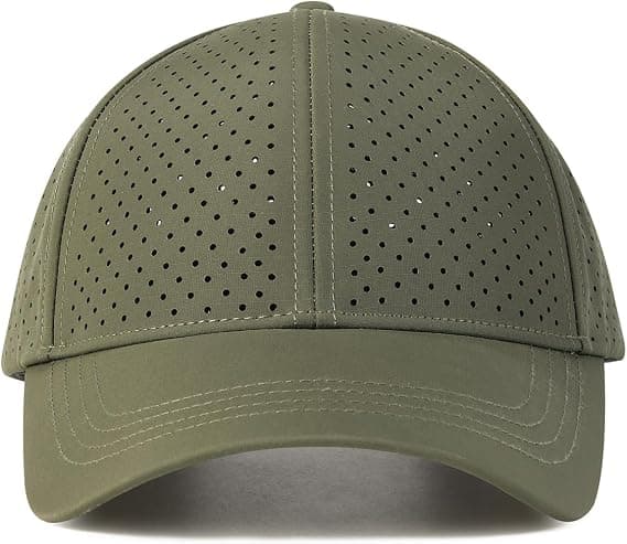 1 stk. justerbar performance solbaseballkasket til mænd, åndbar snapback laserperforeret mesh-hat, grøn. green
