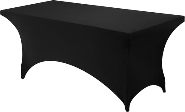 1 stk Spandex duk [183 cm, svart] Stram, tilpasset, vaskbar og rynkebestandig elastisk rektangulær utebordduk, 183Lx76Bx76H cm black