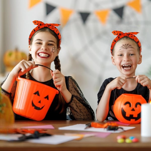 Halloween-hårbånd med sløyfe, oransje pannebånd for kvinner og jenter, flaggermus-hårbånd, Halloween-tilbehør - oransje-flaggermus