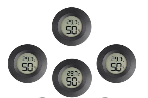 Mini hygrometertermometer, LCD digitalt hygrometer, lite innendørs hygrometertermometer, hjemmetermometer hygrometer, reptil 4pc