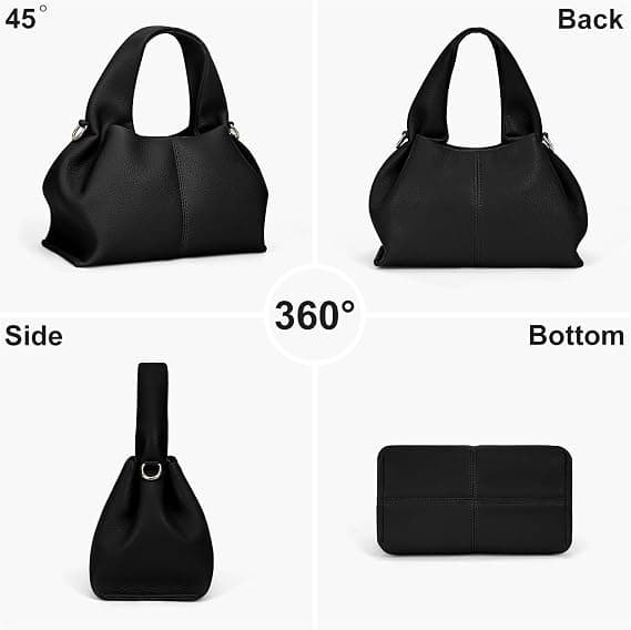 1 stk. mulepose crossbody-taske til kvinder, dumpling-sky-taske, skuldertaske med justerbar rem, sort. black
