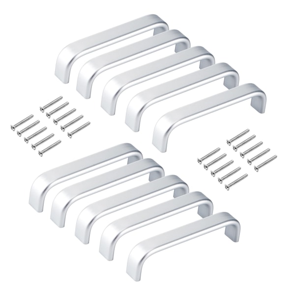 Böjt handtag möbelhandtag aluminium skåp handtag 96mm hålavstånd dörrhandtag för köksskåp lådor skåp garderob 15mm 10 st.