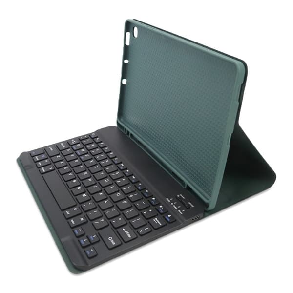 Bluetooth-tangentbordsfodral + tangentbord kompatibelt med Samsung Tab S6 Lite 10,4 tum - Mörkgrön