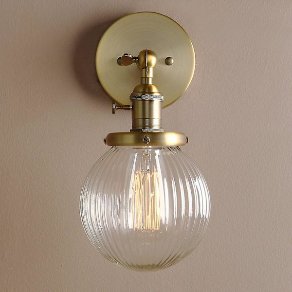 Dekorativ Antik Design Randig Liten Glaskula Inomhus Väggbelysning Loft Vägglampor Vägglampor Väggbelysning