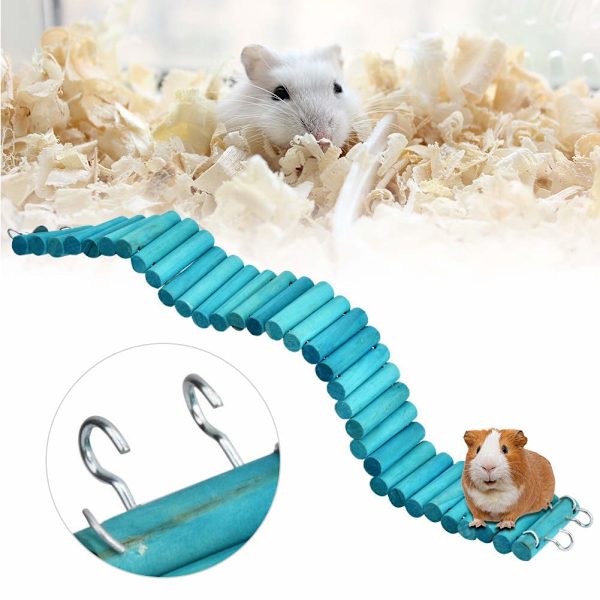6 * 50CM Lemmikkien Hamsteri Papukaija Kiipeilytikkaat, Pehmeä Riippuva Jousitus Puinen Tikkaat Silta Linnut Lelu