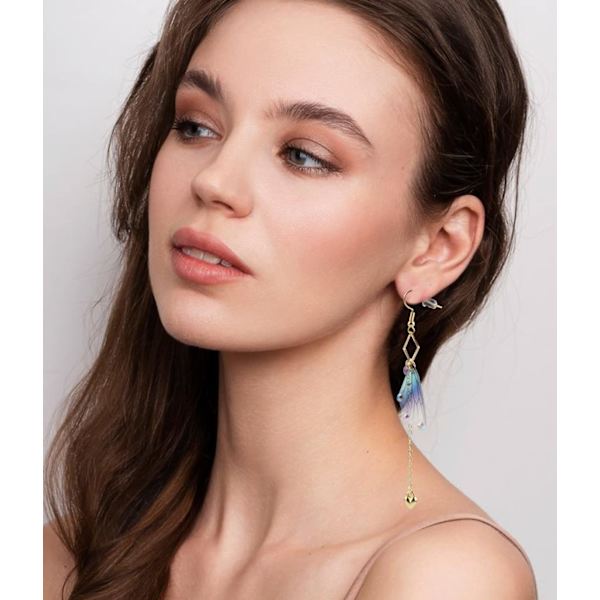 Par Wing Øreringe Resin Nyhed Dangle Øreringe Brude Kvast Drop Øreringe Sommerfugl Vinge Øreringe Sommerfugl Brude Øreringe Fancy