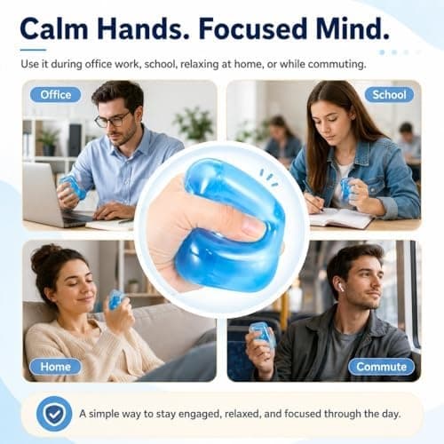 Isbit Squishy, Klemme Stress Terning til Angstlindring, Blødt Squishy Fidget Legetøj til Voksne, Sensorisk Gelkugle til Fødselsdagsgave, Skrivebord Light Blue