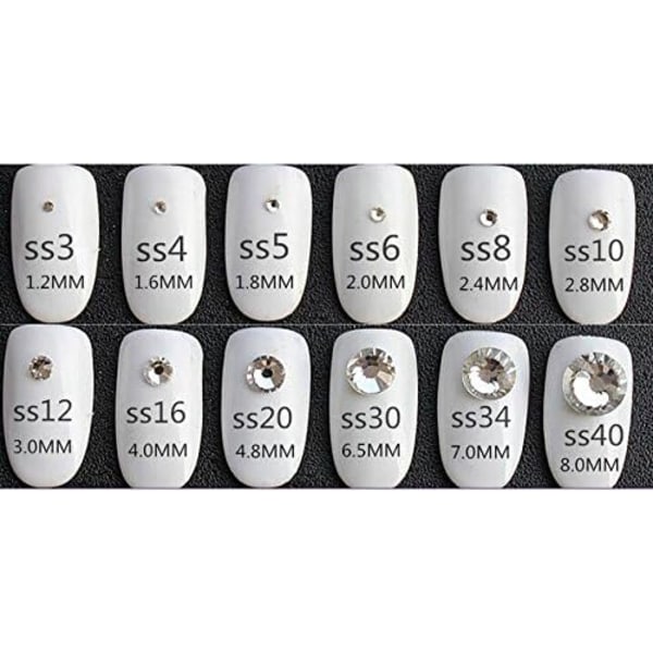 Glue Fix Crystal Flatback Rhinestones (ss20 576stk, Blå Zirkon)