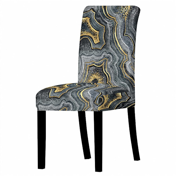 3D Marmor Stolsöverdrag Set om 2 Stretch Stolsöverdrag, Universal Avtagbar Tvättbar Stolsöverdrag Elastiska Överdrag(Påfågel Blå, 3 Stycken)