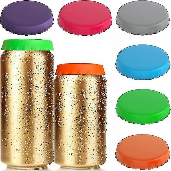 Soda burk lock, 6-pack återanvändbara silikonburkar för läsk/dryck/öl, passar standard sodaburkar (flerfärgade)