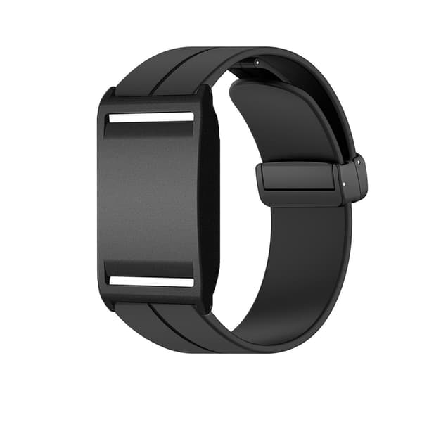 Silikone erstatningsarmbånd med foldbar magnetlås kompatibel med Polar Loop flere farver 24cm x 2cm Sort Black