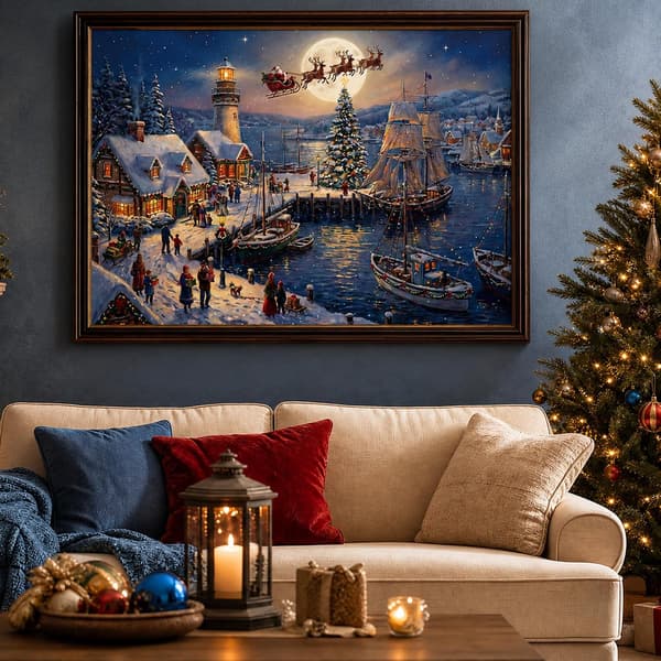 Julekalender 2026 Puslespil til voksne - Julehavn (1008 brikker) Christmas Harbor