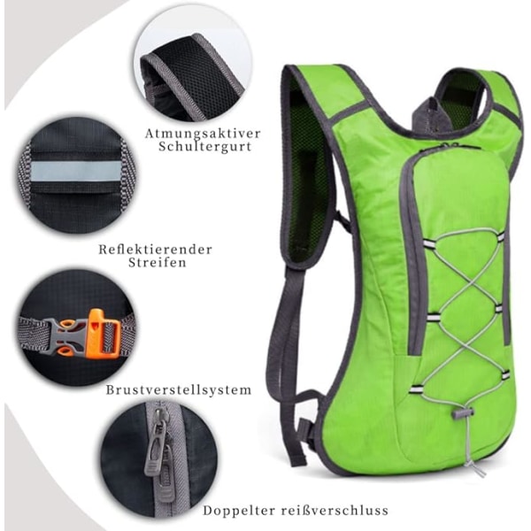Ryggsäck cykelryggsäck vattentät ryggsäck ultralätt sportryggsäck för cykling, löpning, camping