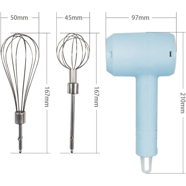 Elektrisk håndmixer æggepisker USB genopladelig