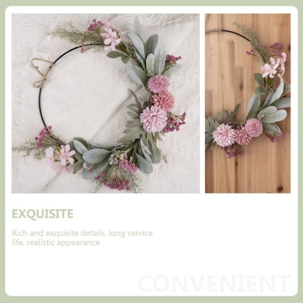 Kunstige blomster metal ring eukalyptus krans blomster dør krans væg krans krans krans påske krans blomster krans påske dekoration pink