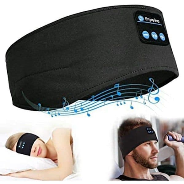 Sovhörlurar – Pannband & Ögonmask med Bluetooth-hörlurar Svart black