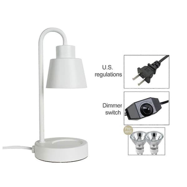 Aromaterapi Smeltende Vokslampe Dimbar Nattlys Bord Stearinlysvarmer Hvit 110v White