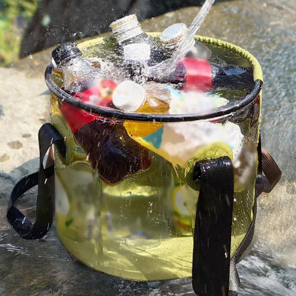 10L Fällbar Vattenhink Outdoor Camping Fiske Genomskinlig Hink Bärbar Fällbar Vattenförvaringsväska