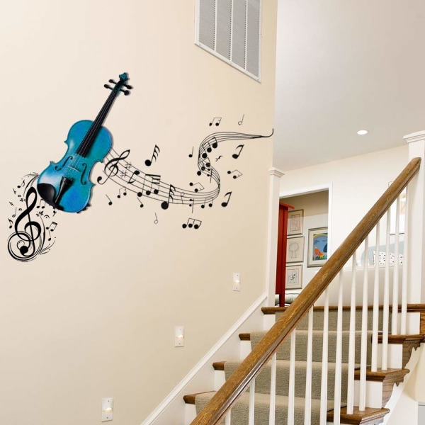 Väggtatuering överföring film musik väggdekal musikalisk väggdekor väggdekoration musik tatuering för vardagsrum, barnrum, TV bakgrund