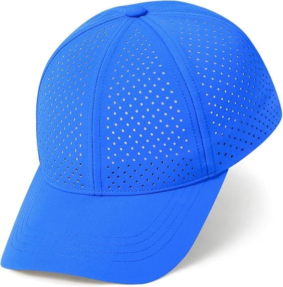 1 stk justerbar solbaseballcaps for menn, pustende snapback laserperforert nettinghatt, blå. blue