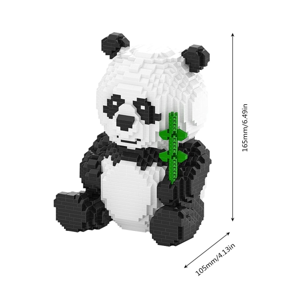 Panda Micro byggeklodser Animal Mini Building Legetøjssten, 2444 stykker KLJM-02（Model 2840）