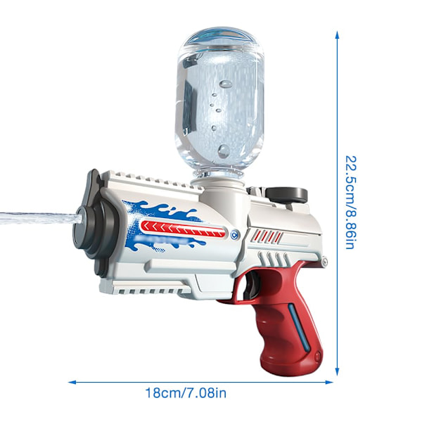 Elektrisk vattenpistol, 2-pack uppladdningsbar vattenglock med 200 CC, 32 FT räckvidd automatisk elektrisk vattenblästerpistol, vattenpistoler för strandpool