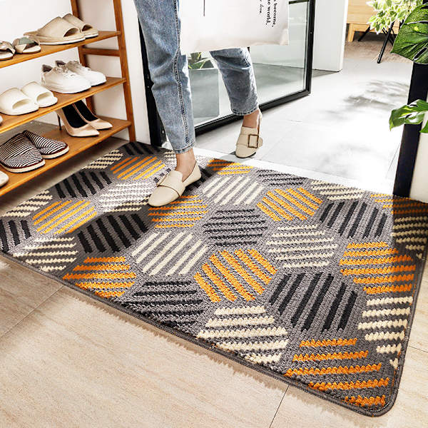 Dörrmatta inomhus, dörrmatta framdörr, maskintvättbar, superabsorberande, halkfri entrématta 50 x 80 cm, grå