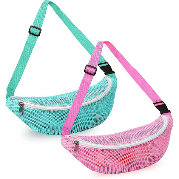 2 st Strandleksak Nätväska Crossbody Sandväska Färgglad Snäckväska Snäckskal Samlarväska