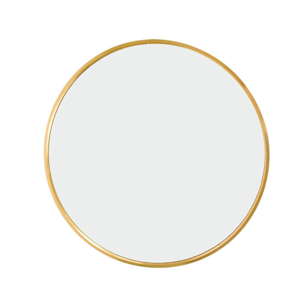Rund vægmonteret badeværelsesspejl makeup spejl rammespejl egnet til badeværelse stue soveværelse (40cm, guld)