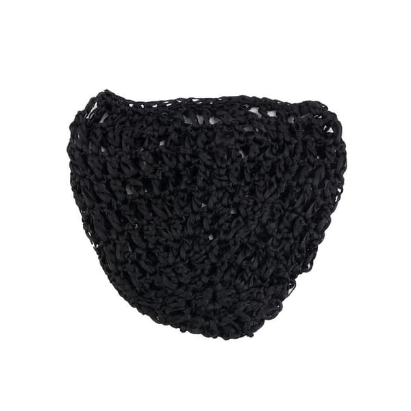 Hårnet - Håndlavet hæklet hårnet til beskyttelse under søvn og styling, kufi-hat, hårnet, hårfanger i forskellige farver Sort Black