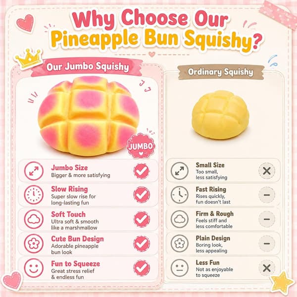 Kæmpe Ananasbold Squishy, Duftende Sanselegetøj til Voksen Stresslindring (1 stk, 17*7cm) pink