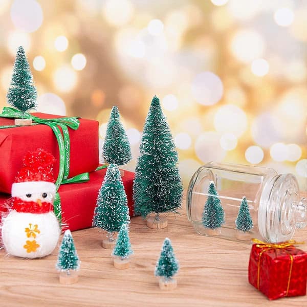 60 stycken Mini Julgranar Konstgjorda Julgranar Bordsgranar för Julfest Heminredning