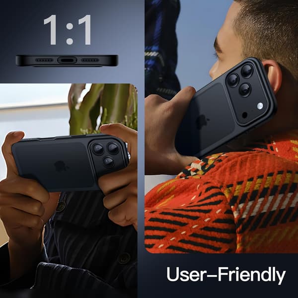 Matt deksel til iPhone 18 Pro Max, svart iPhone18Pro Max