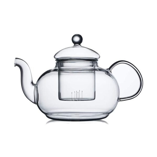 Glas tekande til komfur, klar tekande med aftagelig infuser