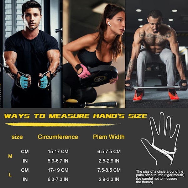Fitnesshandskar, Andningsbara Träningshandskar, Tillverkade av Mikrofibertyg, Halkskyddande Silikonkudde Handflatsskydd och Extra Grepp, Unisex