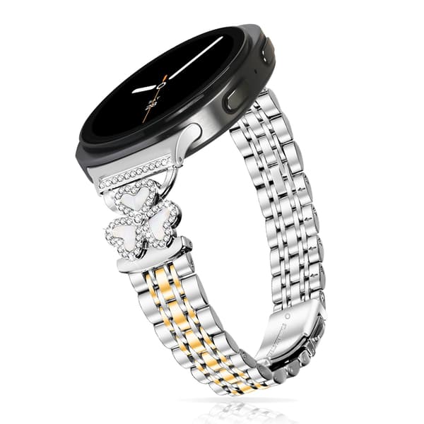 Hjertekløver Syv-Perle Rustfritt Stål Klokkereim Kompatibel med Samsung Watch 8/8 Classic