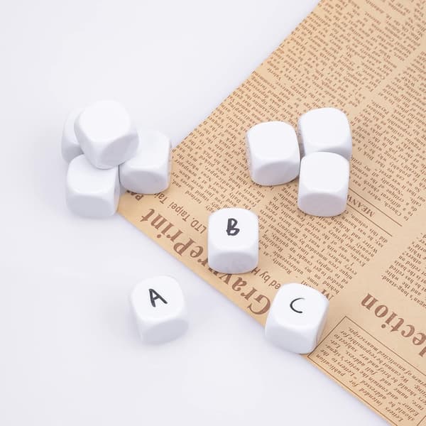 10 stk 22MM runde hule seks terninger undervisning skapte ressurser undervisningsspill plastkuber, hvit. 10pcs white