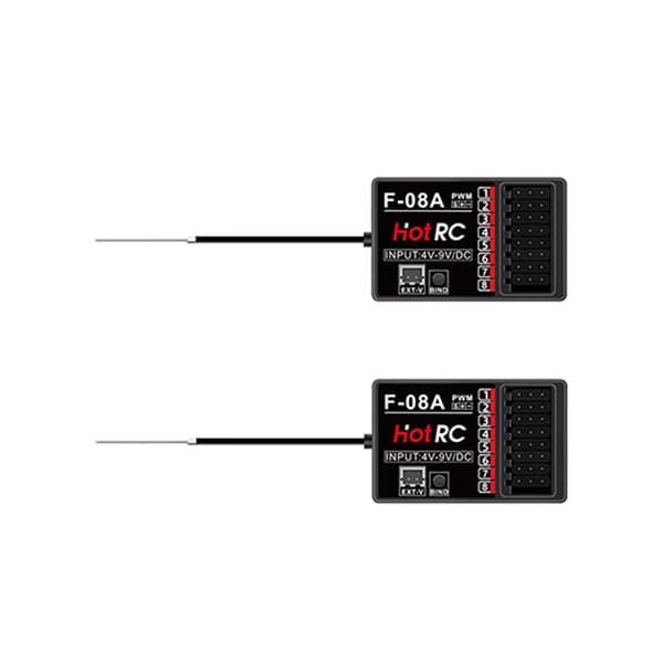 HOTRC F-08A 8CH 2.4GHz PWM-mottaker for RC-bil, båt, fly 2pcs F-08A