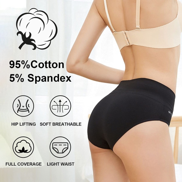 Damunderkläder, 5-pack stretch bomull höga midjebrief