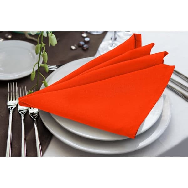 Stofservietter – 24-pak, genanvendelige (Orange, 43 x 43 cm) Orange Orange Orange