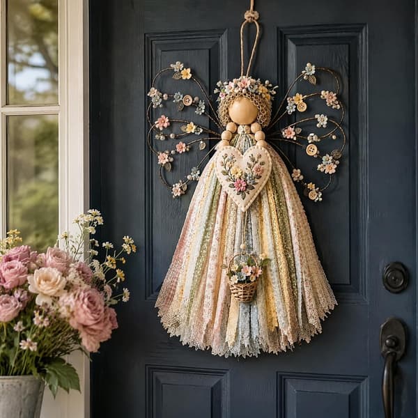 Englestoff Hengende DIY-sett DIY Stoff Hengende Pyntesett Håndlaget Engel Multicolor2