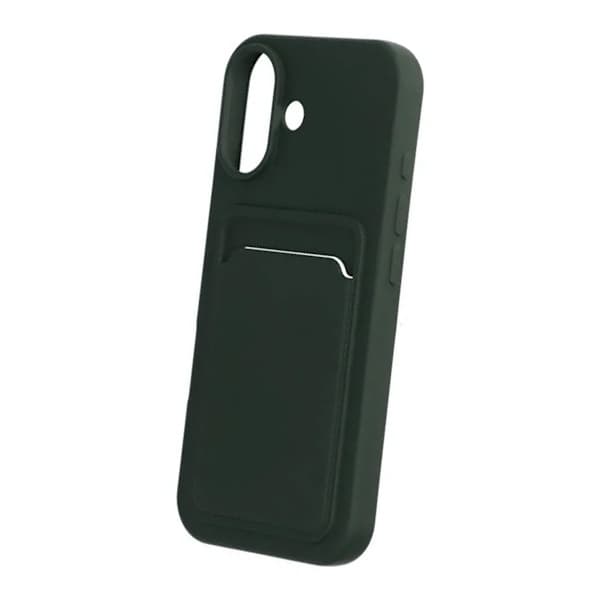 Silikone telefoncover med kortholder til iPhone 17, militærgrønt beskyttende telefoncover